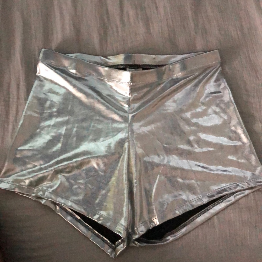 metallic high waisted Iheartrave shorts